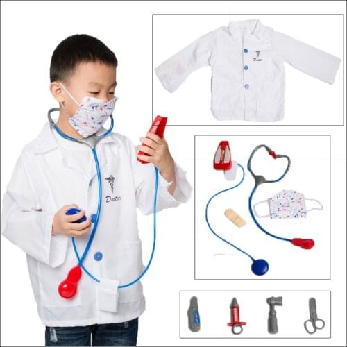 Umorden Kids Child Doctor Costume Cosplay Kindergarten Role Play House Kit for Boys Girls Halloween Party Dress Up Educational