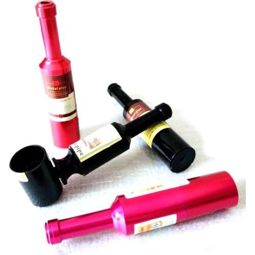 Red Wine Pipe Smok Metal Portable Pipes Creative Smoking Pipe Herb Tobacco Gifts Gift Grinder Smoke Narguile Random Delivery