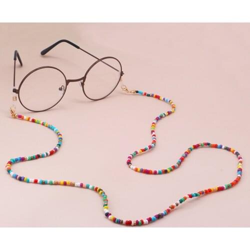 Colorful 2021 Fashion Jewelry Sunglasses Mask Chains For Women Men Bead Pearl Crystal Eyeglasses Chains Lanyard Glass Wholesale