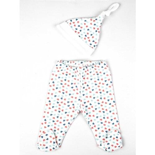 Cream Pattern Girl Baby Hat Patikli Bottom