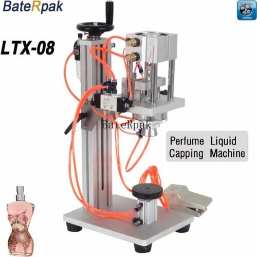 LTX-08 BateRpak pneumatic Vial Perfume Liquid Capping Machine,perfume Liquid aluminum cap sealer,Oral/spray head locking machine