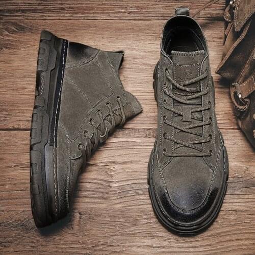 2020 New Men Winter Ankle Lightweight High Top Shoes Men Waterproof Lace Up Winter Casual Non Slip