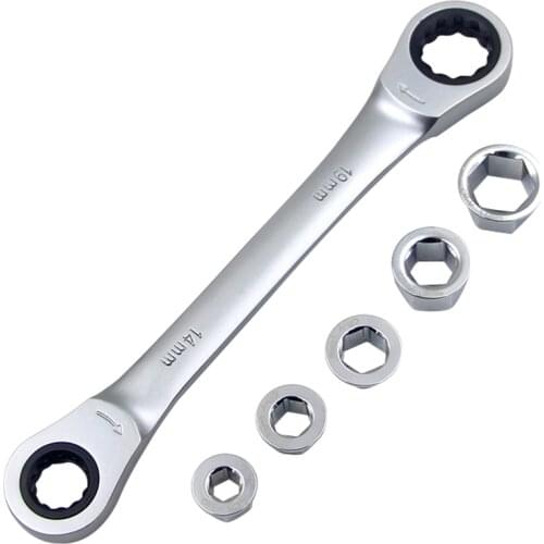7 in 1 Double Head Reversible Ratchet Combination Spanner Set Mechanic Universal Socket Wrench Tool Ratchet Wrench