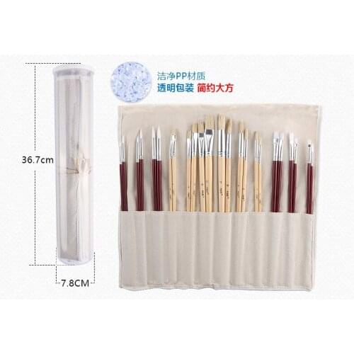 24/36Pcs/set Paint Brushes Set With Canvas Bag Acrylic And Oil Painting Drawing Art Supplies