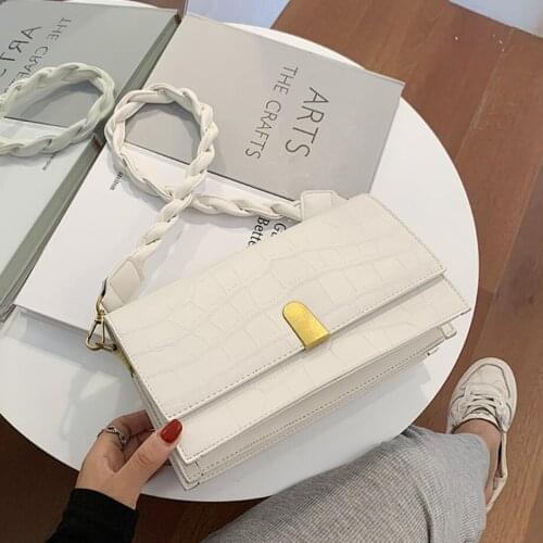 Crocodile pattern Flip bag 2020 New High quality Leather Womens Designer Handbag Weave Shoulder strap Shoulder Bag Underarm bag