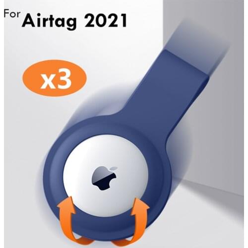 For Apple 2021 Airtags case silicone secure holder protective tracker loop tag locator device for Airtag key chain accessories