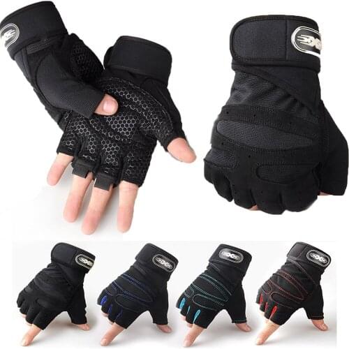 Weight Lifting Gloves Body Building Gym Gloves Sports Fitness Exercises Half Finger Weight Lifting Glove with Wrist Wrap Support