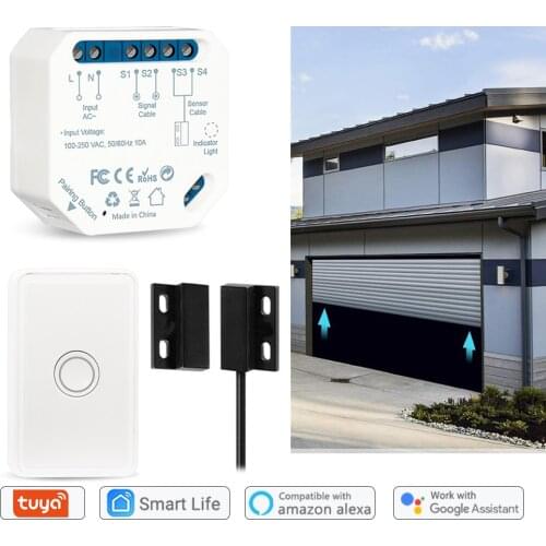 Tuya Smart Life Garage Door Sensor Opener Controller WiFi Switch Plus Remote Alert Works with Google Home Alexa Echo DIY