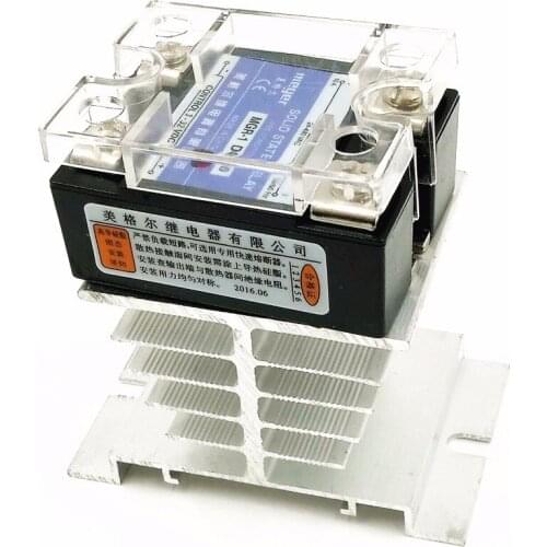 With Radiator base Normally Open Single Phase Solid State Relay SSR MGR-1 D4810 10A DC Control AC DC-AC