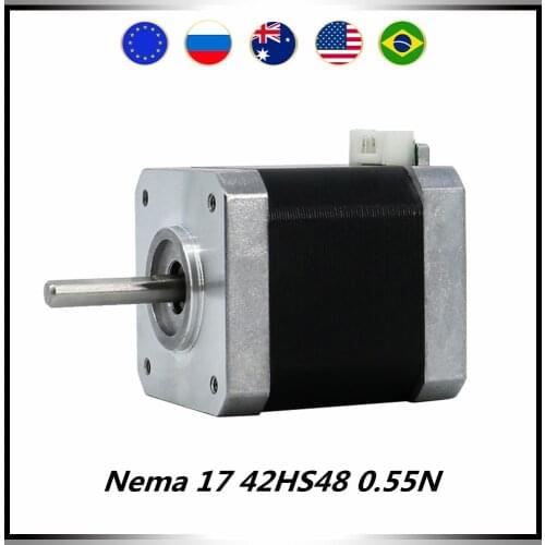 Fast shipping 0.55Nm Nema 17 42HS48 stepper motor 48mm length 5mm shaft 1.5 A current 4-lead for CNC 3D printer
