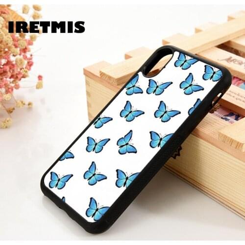 Iretmis 5 5S SE 6 6S TPU Silicone Rubber Phone Case Cover for iPhone 7 8 Plus X Xs 11 12 MINI Pro Max XR Beautiful Butterflies