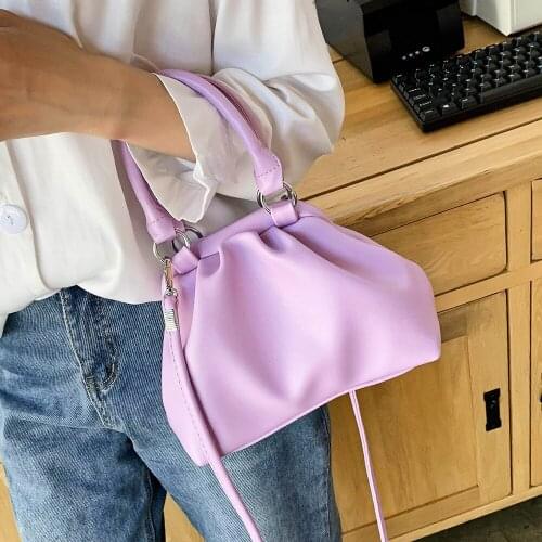 Women Messenger Bag Small Solid Color PU Leather Crossbody Bags Elegant Shoulder Handbags Female Totes Lady Hand Bag