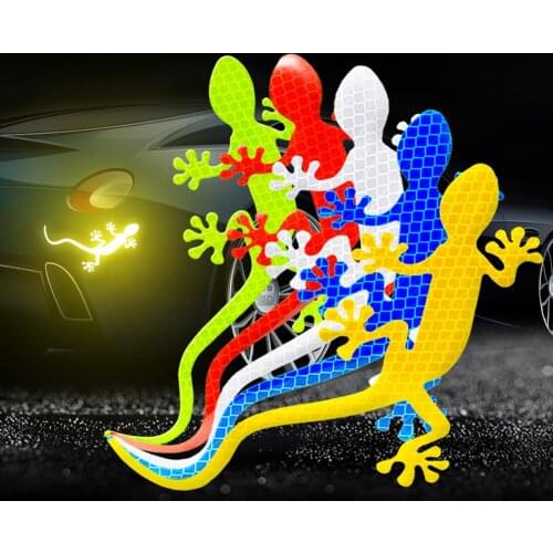 Car Reflective Sticker Safety Warning Mark Auto Decor Gecko Reflective Strip Tape Bumper Car Sticker Car-styling