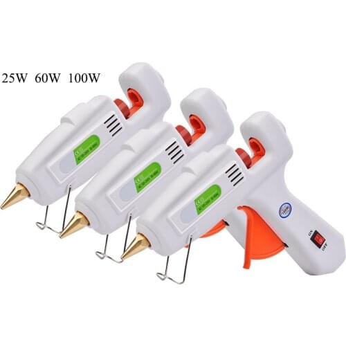 High temperature 25W 65W 100W Hot Melt Thermo Glue Gun Home DIY Repair Tool Melting Gun with 10pcs 11mm Hot Glue Sticks