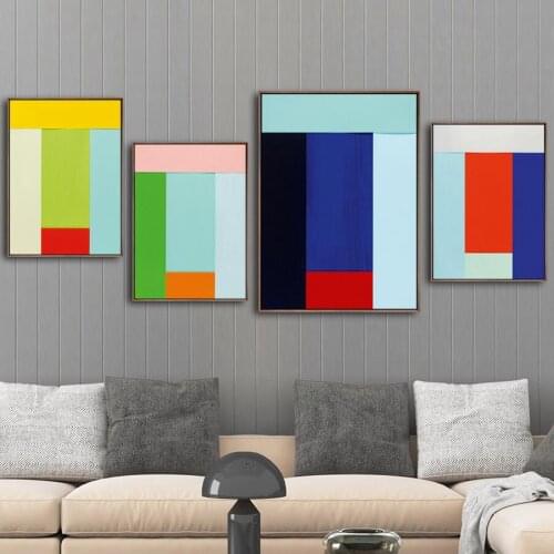 Home Decoration Print Canvas Art Wall Pictures for Living Room Poster Paitings Pictures IMI Knoebel Color Block Combination
