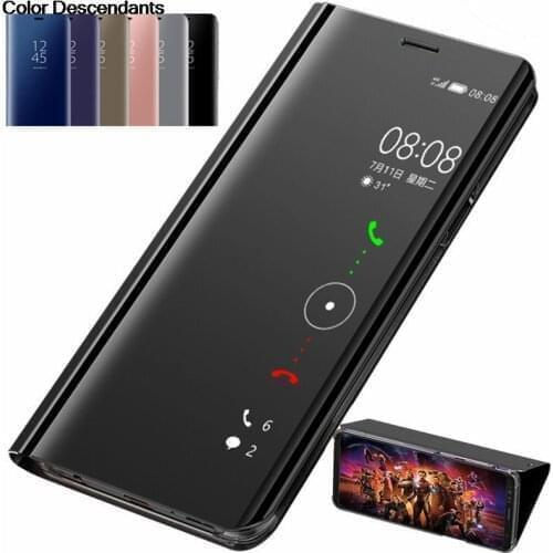 Smart Mirror Flip Phone Case For Oneplus Nord Luxury Clear View PU Leather Stand Cover For 1+ Nord Shockproof Protective Shell