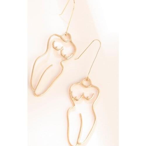 VG 6YM New Body Drop Earrings For Women Retro Abstract Hollow Out Statement Hand Metal Fashion Dangle Earring Jewelry Wholesale