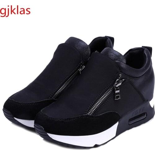High Heels Big Size 42 Casual Shoes Wedge Sneakers Slip on Platform Shoes for Women Sneaker Red Black Sport Shoes Women Pumps