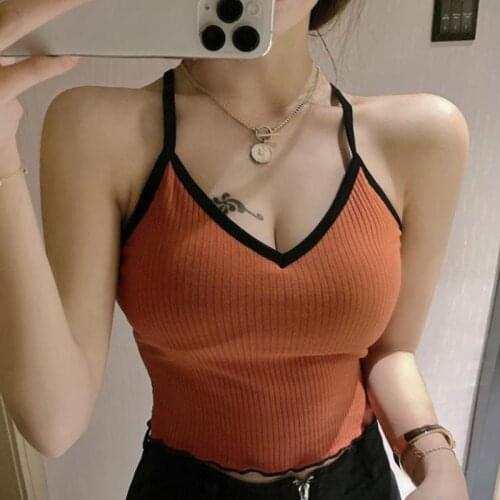 HELIAR Women Underwear Padded Crop Tops Bandage Sexy Crop Tops Women Lingerie Solid Cotton Camis Crop Tops For Women Summer