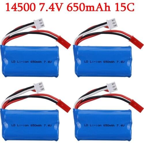 1/5pcs 7.4V 650mAH 14500 15C Lipo Battery For Syma F1 BR6802 HJ370 W608-7 YD712 YD921 Remote Control Helicopter Toys Accessorie