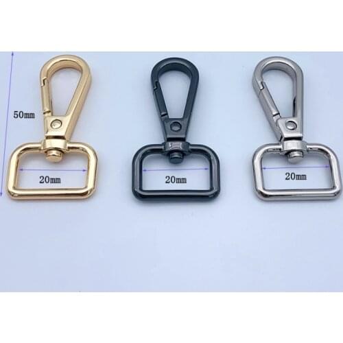 20 mm metal Handbag Bag Clasps Gold Silver Lobster Swivel Trigger Clips Snap Hooks Lanyard Hook Buckles Carabiner