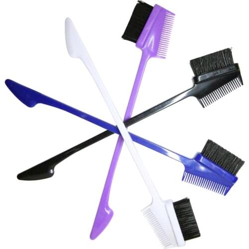 4pcs Eyebrow Eyelash Dual-Comb Extension Brush Metal Comb Cosmetic Makeup Tool