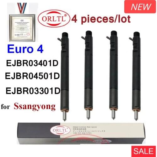 4PC Nozzle Injector EJBR04501D A6640170021 EJBR03401D A6640170021 6640170221 EJBR03301D For SSANGYONG Kyron Actyon JMC Euro 4/3