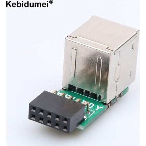 4pcs/lot Motherboard USB 2.0 9Pin Female 2 Port A Female Adapter Converter Motherboard PCB Board Card Extender Internal PC