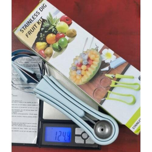 4 In 1 Watermelon Slicer Cutter Scoop Fruit Carving Knife Cutter Fruit Platter Fruit Dig Pulp Separator Kitchen Gadgets Access