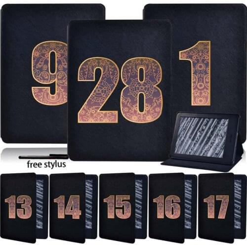 Tablet Case For Paperwhite 1/2/3/4 / Kindle 10th 8th Gen Anti-Dust Shockproof PU Leather Stand Protective Shell + Stylus