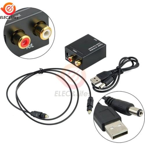Digital Stereo Audio Converter Adapter Digital Optical Fiber Coaxial RCA Toslink Signal to Analog Audio Converter RCA for DVD