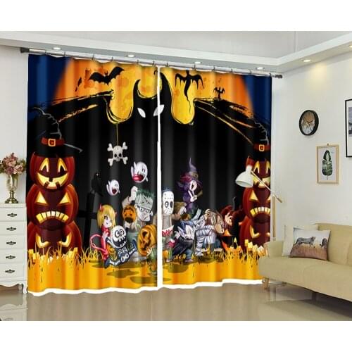 Halloween childrens dress 3D Window Curtains Blackout Living Room Hotel Bedroom decorate Drapes Cortinas Rideaux pillowcase