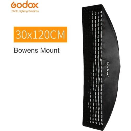 Godox 12"x 47" 30 x 120cm Strip Honeycomb Grid Rectangular Softbox for Photo Strobe Studio Flash Softbox Bowens Mount