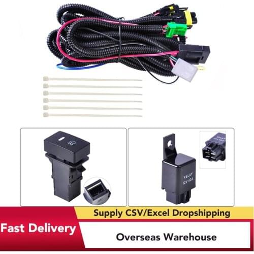 H11 Fog Light Lamp Wiring Harness Socket Wire Connector With 40A Relay & ON/OFF Switch Kits Fit LED Work Lamp