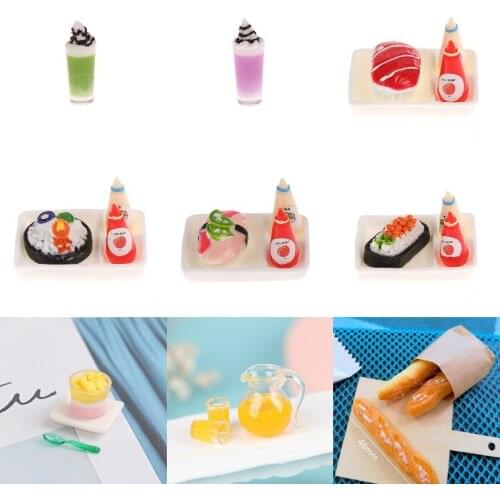 1/12 Doll House Miniature Resin Matcha Taro Milk Cap Simulation Drinks Model Toy Mini Decoration Dollhouse Accessories