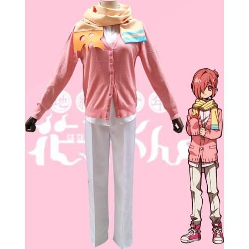 Anime Toilet-Bound Hanako-kun Mitsuba Costume Cosplay Uniforms Fashion Mens Womens Adults Pink Cartoon Halloween Suits Full Set