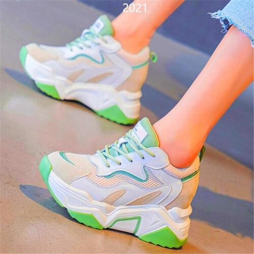 Fashion Sneakers Womens Breathable Leather Platform Wedge Ankle Boot High Heel Round Toe Oxfords Casual Shoes 34 35 36 37 38 39