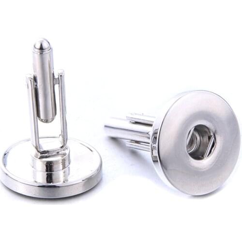 DIY Round Snap Jewelry Snap Cuff Men Women Cufflinks Button Tie Clip Snap Stickpin Fit 18mm Snap Buttons Press Jewelry