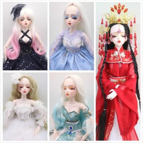 Hand made customized 1/3 BJD sleeping dolls fashion doll 56cm joint movable doll selling with dress and wig