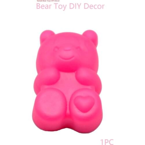 Mini Kawaii Bear Fidget Toys Cute Squeeze Funny Toy Soft Stress And Anxiety Relief Toys DIY Phone Case Decor 1PC RD антистресс