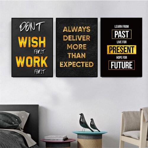 Motivational Posters and Prints Work Hard Dream Big Decor Modern Push Yourself Motivation Work For It Canvas Painting Pictures
