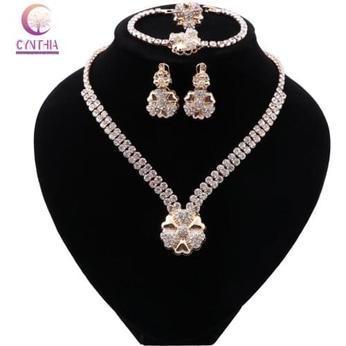 CYNTHIA Dubai Gold Color Designer Jewelry Set Nigerian Wedding Woman Accessories Jewelry Set Fashion African Beads Jewelry Set