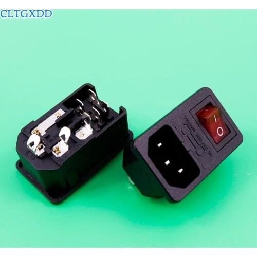 NEW HIGH QUALITY Red Light Power Rocker Switch Fused IEC 320 C14 Inlet Power Socket Fuse Switch Connector Plug 10A 250V B2C