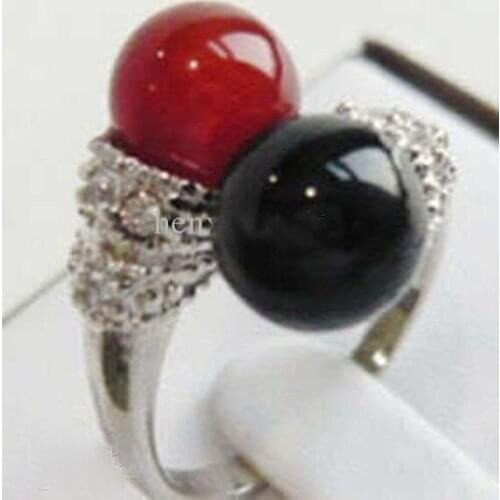 Wholesale cheap Beautiful Black red stone Womans Ring Size: 6#,7#,8#,9# / good A