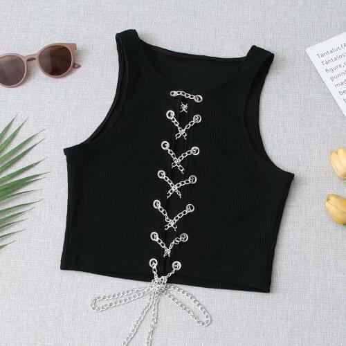 Cross-chain straps tight-fitting camisole women ins short section was thin, outer jacket, jumper, cool