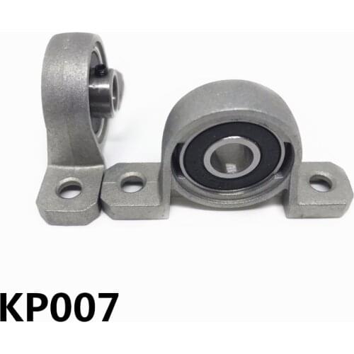 2Pcs Zinc Alloy KP007 Ball Bearing 35mm Bore Diameter Housing Pillow Block Shaft Support Bearing pedestal
