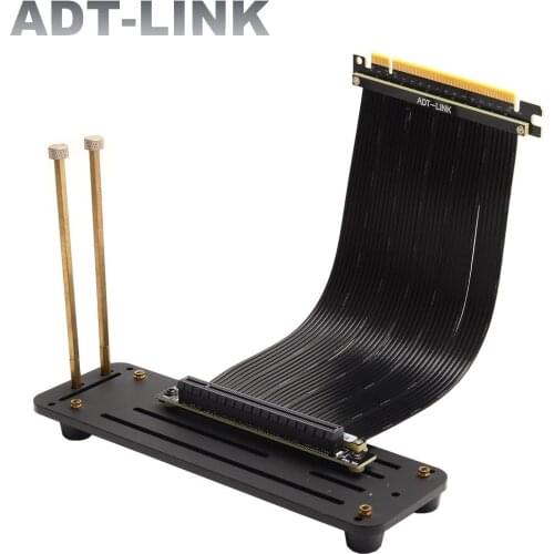 Full Speed 4.0 PCIE X16 Riser Cable Graphics Card Extension Cable PCI Express Riser Shielded Extender GPU Vertical+Bracket/Base