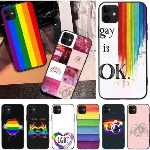 LGBT Rainbow Gay Lesbian Pride ART Phone Case For Iphone 12 11 PRO 6S 7 8 MAX X XS XR Mini PLUS SE Cases Cover