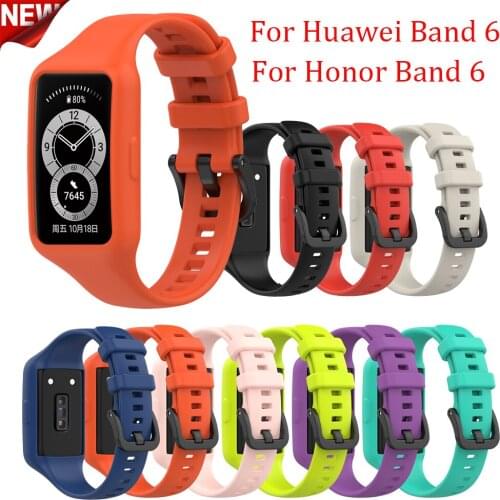Soft Sport Silicone Band For Huawei Honor Band 6 Pro Smart Wristband Bracelet Replacement Watch Strap For Huawei Honor 6 Correa