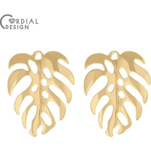 Cordial Design 50Pcs 26*34MM Jewelry Accessories/Pendants/Leaf Shape/Charms/Hand Made/Jewelry Findings & Components/DIY Making